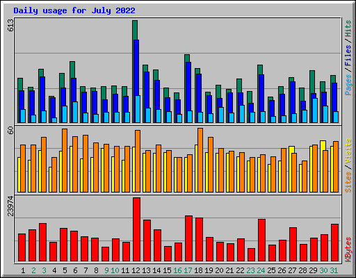 Daily usage for July 2022